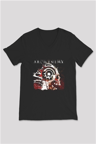 Arch Enemy Baskılı Unisex Siyah V Yaka Tişört