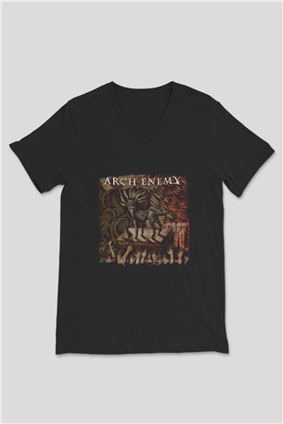 Arch Enemy Baskılı Unisex Siyah V Yaka Tişört