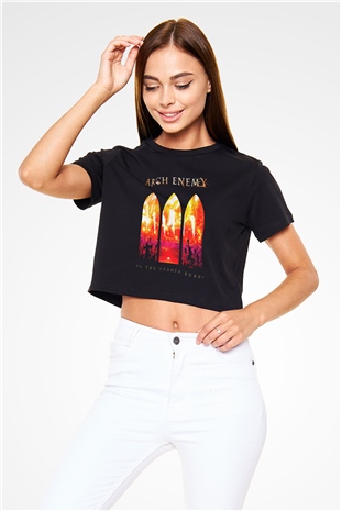 Arch Enemy Siyah Crop Top Tişört