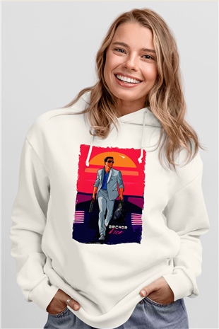Archer Beyaz Unisex Hoodie