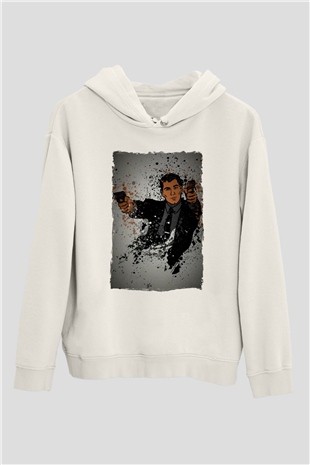 Archer Beyaz Unisex Hoodie