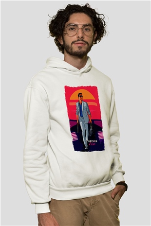 Archer Beyaz Unisex Hoodie