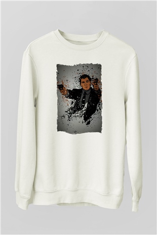 Archer Beyaz Unisex Sweatshirt
