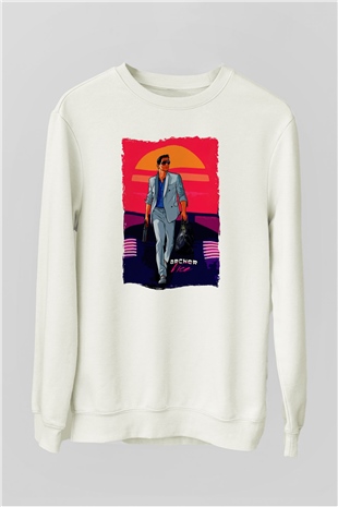 Archer Beyaz Unisex Sweatshirt