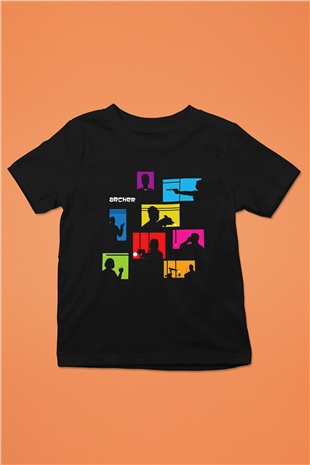 Archer Siyah Unisex Çocuk Tişört