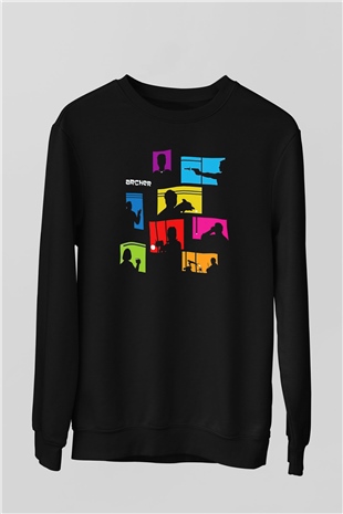 Archer Siyah Unisex Sweatshirt