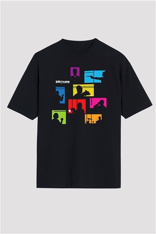 Archer Siyah Oversize Tişört Oversize T-shirt