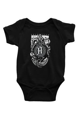 Architects Baskılı Siyah Bebek Body - Zıbın