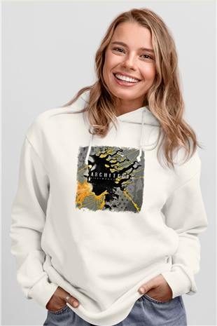 Architects Baskılı Unisex Beyaz Hoodie