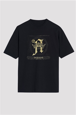 Architects Baskılı Unisex Siyah Oversize Tişört