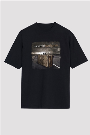 Architects Baskılı Unisex Siyah Oversize Tişört