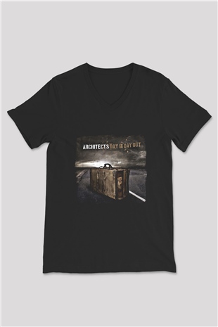 Architects Baskılı Unisex Siyah V Yaka Tişört