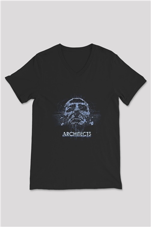 Architects Baskılı Unisex Siyah V Yaka Tişört