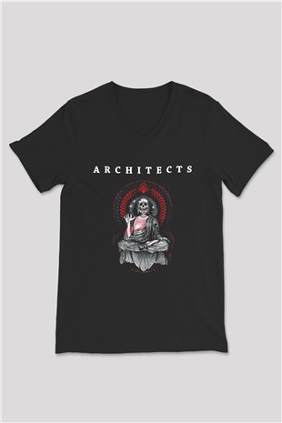 Architects Siyah Unisex V Yaka Tişört T-Shirt