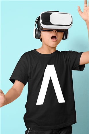 Archive Baskılı Unisex Siyah Çocuk Tişört - Tshirt