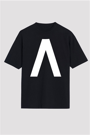 Archive Baskılı Unisex Siyah Oversize Tişört - Tshirt