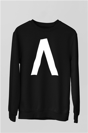 Archive Baskılı Unisex Siyah Sweatshirt