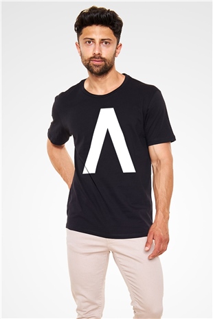 Archive Baskılı Unisex Siyah Tişört - Tshirt