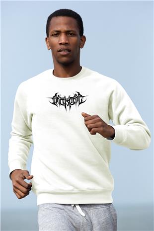 Archspire Baskılı Beyaz Unisex Sweatshirt