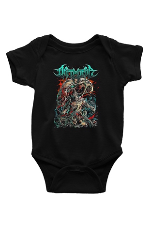 Archspire Baskılı Unisex Siyah Bebek Body - Zıbın