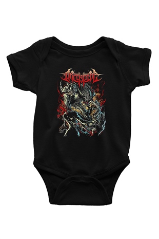 Archspire Baskılı Unisex Siyah Bebek Body - Zıbın