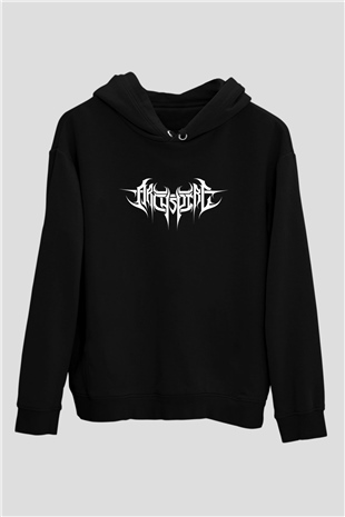 Archspire Baskılı Unisex Siyah Kapüşonlu Sweatshirt