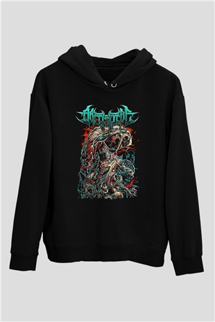Archspire Baskılı Unisex Siyah Kapüşonlu Sweatshirt