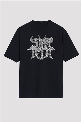 Archspire Baskılı Unisex Siyah Oversize Tişört - Tshirt