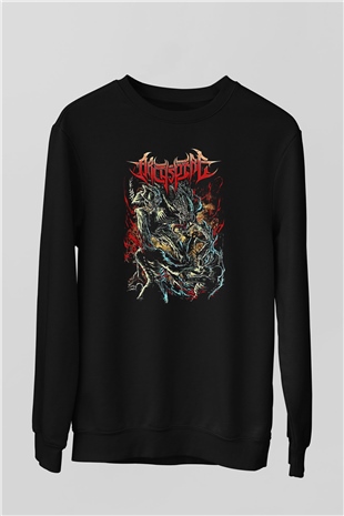 Archspire Baskılı Unisex Siyah Sweatshirt