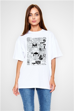 Arctic Monkeys Anticipation Beyaz Oversize Tişört Oversize T-shirt - TişörtFabrikası