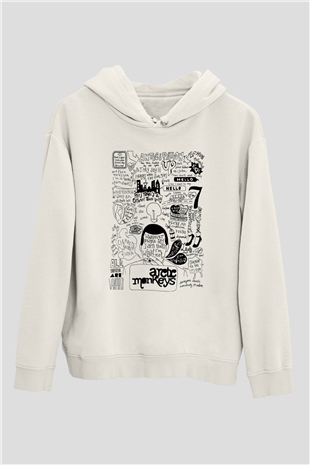 Arctic Monkeys Anticipation Beyaz Unisex Kapüşonlu Sweatshirt