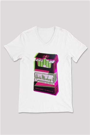 Arctic Monkeys August Seventh Beyaz Unisex V Yaka Tişört