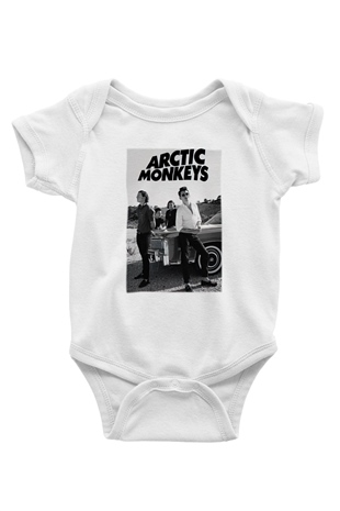 Arctic Monkeys Baskılı Beyaz Unisex Bebek Body - Zıbın