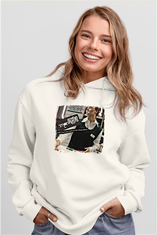 Arctic Monkeys Baskılı Unisex Beyaz Hoodie