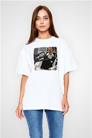 Arctic Monkeys Baskılı Unisex Beyaz Oversize Tişört