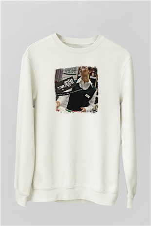 Arctic Monkeys Baskılı Unisex Beyaz Sweatshirt