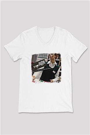 Arctic Monkeys Baskılı Unisex Beyaz V Yaka Tişört