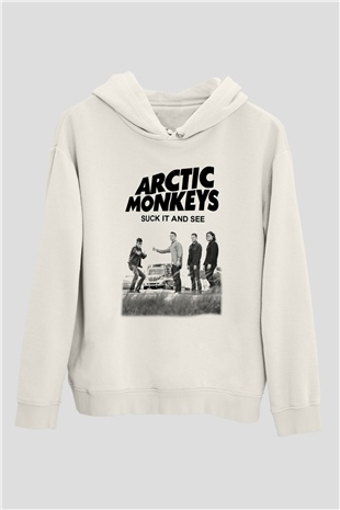 Arctic Monkeys Beyaz Unisex Hoodie