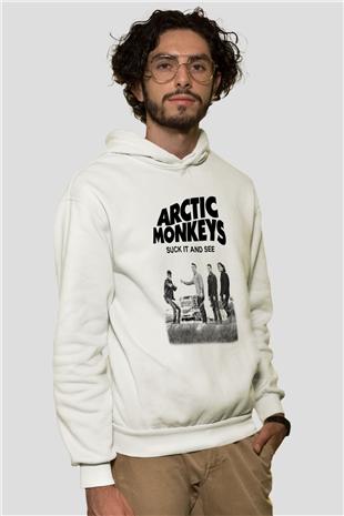 Arctic Monkeys Beyaz Unisex Hoodie