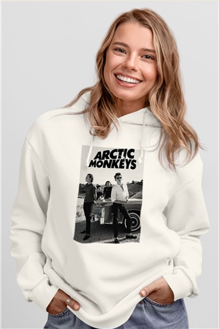 Arctic Monkeys Beyaz Unisex Hoodie