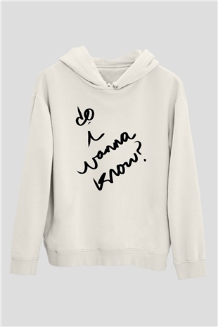 Arctic Monkeys Beyaz Unisex Kapüşonlu Sweatshirt