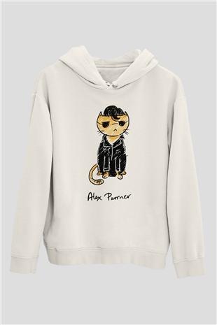 Arctic Monkeys Beyaz Unisex Kapüşonlu Sweatshirt