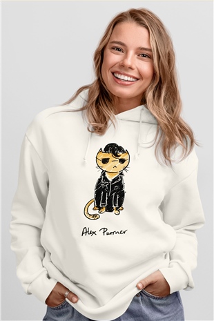 Arctic Monkeys Beyaz Unisex Kapüşonlu Sweatshirt