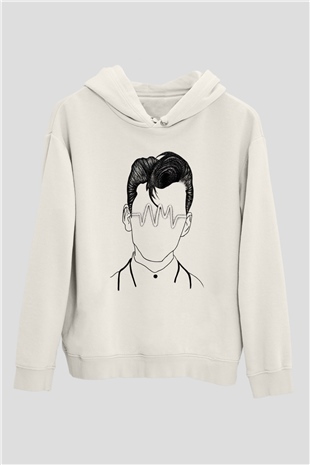 Arctic Monkeys Beyaz Unisex Kapüşonlu Sweatshirt