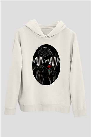 Arctic Monkeys Beyaz Unisex Kapüşonlu Sweatshirt