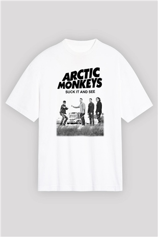 Arctic Monkeys Beyaz Unisex Oversize Tişört T-Shirt