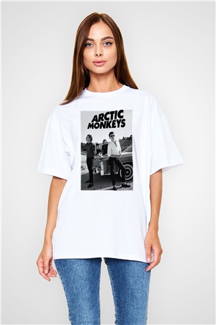 Arctic Monkeys Beyaz Unisex Oversize Tişört T-Shirt