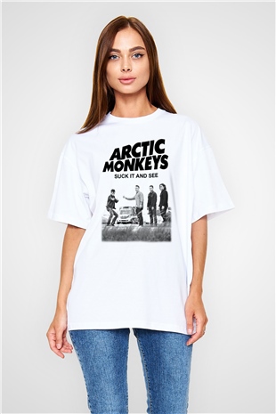Arctic Monkeys Beyaz Unisex Oversize Tişört T-Shirt