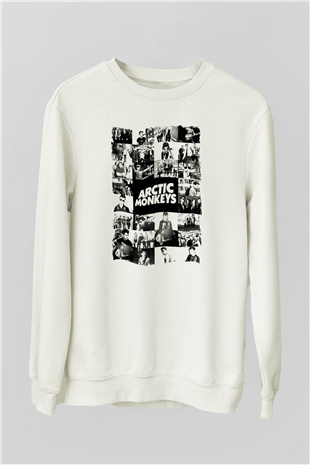Arctic Monkeys Beyaz Unisex Sweatshirt