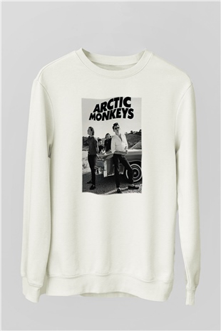 Arctic Monkeys Beyaz Unisex Sweatshirt